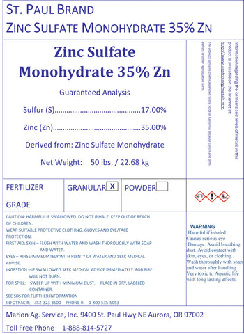 Zinc Sulfate, 50 lb